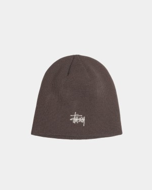 Stussy Basic Skullcap Beanie Brown | Israel-78021