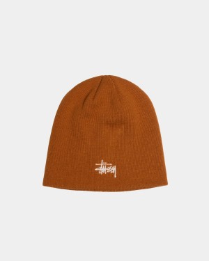 Stussy Basic Skullcap Beanie Brown | Israel-34569