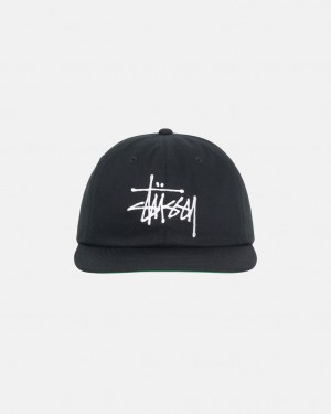 Stussy Basic Strapback Caps Black | Israel-37490