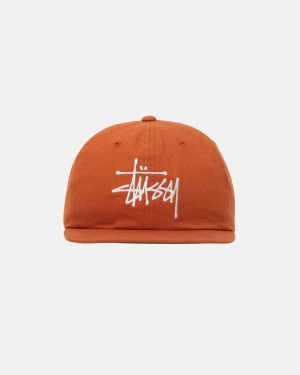 Stussy Basic Strapback Caps Dark Orange | Israel-01829