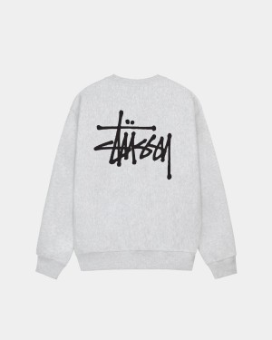 Stussy Basic Stüssy Crew Sweatshirt Grey | Israel-20781