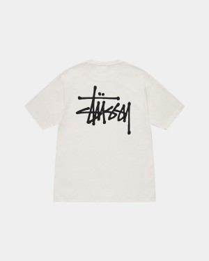 Stussy Basic Stüssy Tee Pigment Dyed T-Shirt Beige | Israel-48730