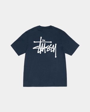 Stussy Basic Stüssy Tee T-Shirt Navy | Israel-34756