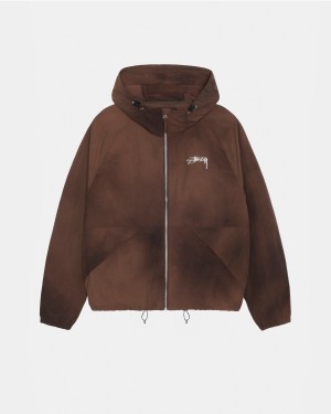 Stussy Beach Shell Wave Dye Jackets Coffee | Israel-59306