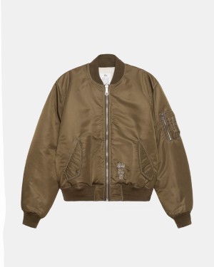 Stussy Built Reversible Bomber Jackets Brown | Israel-86401