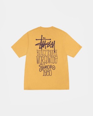 Stussy Built Tough Tee Pigment Dyed T-Shirt Orange | Israel-54681