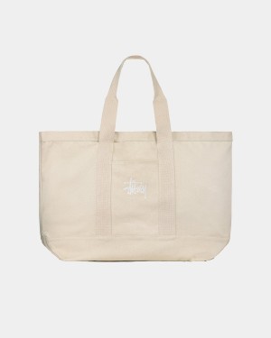 Stussy Canvas Extra Large Tote Bags Beige | Israel-41365