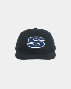 Stussy Chenille S Low Pro Caps Black | Israel-84691