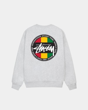 Stussy Classic Dot Crew Sweatshirt Grey | Israel-29176