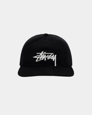 Stussy Corduroy Trucker Caps Black | Israel-14305