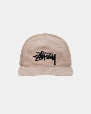 Stussy Corduroy Trucker Caps Cream | Israel-17653