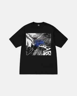 Stussy Creation Tee Pigment Dyed T-Shirt Black | Israel-01245