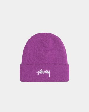 Stussy Cuff Stock Beanie Purple | Israel-62370