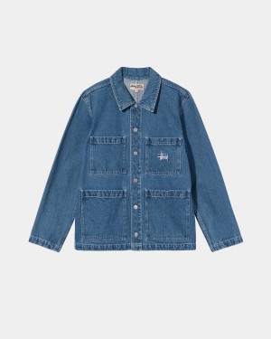 Stussy Denim Chore Jackets Blue | Israel-16749