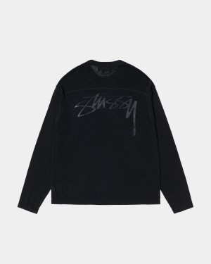 Stussy Football Sweater Black | Israel-83596