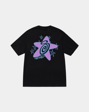 Stussy Galaxy Tee T-Shirt Black | Israel-82735