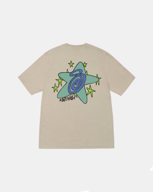 Stussy Galaxy Tee T-Shirt Khaki | Israel-95014