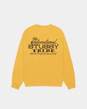 Stussy Ist Crew Pigment Dyed Sweatshirt Orange | Israel-72086