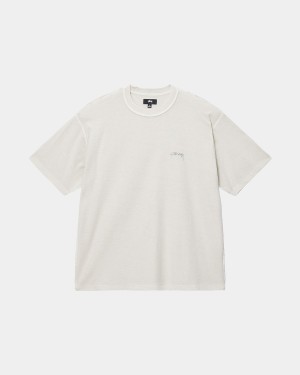 Stussy Lazy Tee T-Shirt Beige | Israel-80941