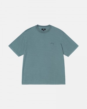 Stussy Lazy Tee T-Shirt Green | Israel-74923