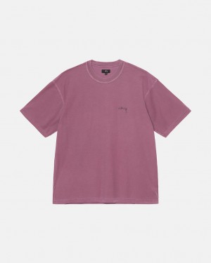 Stussy Lazy Tee T-Shirt Lila | Israel-23086