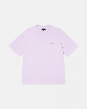 Stussy Lazy Tee T-Shirt Pink | Israel-51043