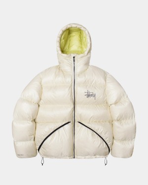 Stussy Micro Ripstop Down Parka Jackets Beige | Israel-07829