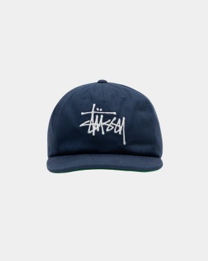 Stussy Mid-Depth Basic Strapback Caps Navy | Israel-53610