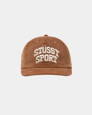 Stussy Mid-Depth Sport Arch Strapback Caps Brown | Israel-14672