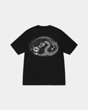 Stussy Mosaic Dragon Tee Pigment Dyed T-Shirt Black | Israel-31824