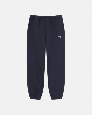 Stussy Overdyed Stock Logo Sweatpants Navy | Israel-27863