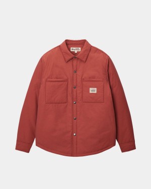 Stussy Padded Tech Over Shirts Dark Red | Israel-75894