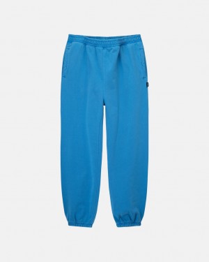 Stussy Pigment Dyed Fleece Pants Blue | Israel-61820