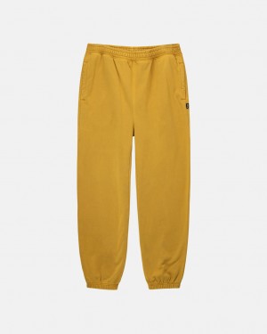 Stussy Pigment Dyed Fleece Pants Gold | Israel-98320