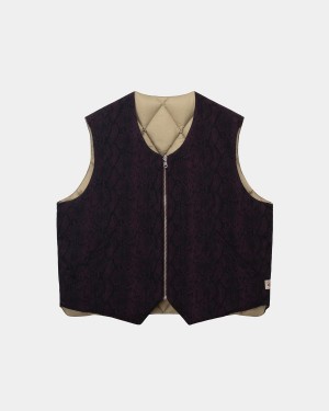 Stussy Python Reversible Vest Burgundy | Israel-80769