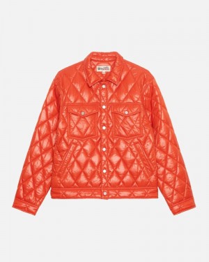 Stussy Quilted Nylon Ranch Jackets Persimmon | Israel-89304