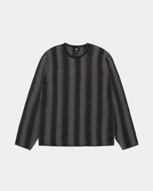 Stussy Shadow Stripe Sweater Olive | Israel-75682