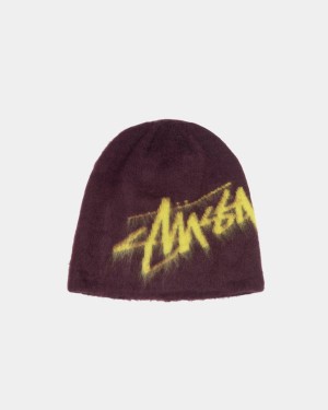 Stussy Skullcap Brushed Out Stock Beanie Eggplant | Israel-24975