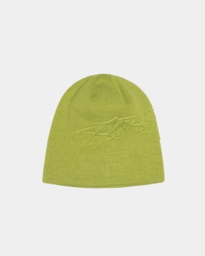 Stussy Skullcap Embossed Smooth Stock Beanie Light Green | Israel-78560