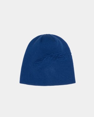 Stussy Skullcap Embossed Smooth Stock Beanie Royal | Israel-50132