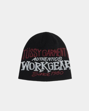 Stussy Skullcap Workgear Print Beanie Black | Israel-41650