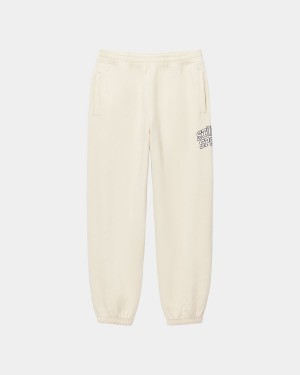 Stussy Sport Sweatpants White | Israel-04392