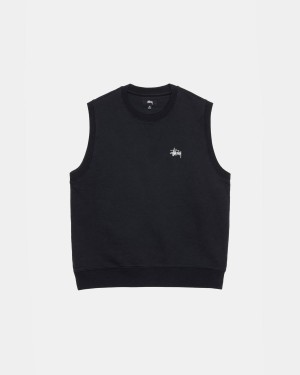 Stussy Stock Fleece Vest Black | Israel-23094