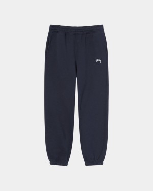 Stussy Stock Logo Sweatpants Navy | Israel-23479