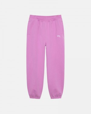 Stussy Stock Logo Sweatpants Pink | Israel-03651