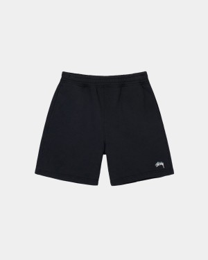 Stussy Stock Logo Sweatshort Shorts Black | Israel-67821