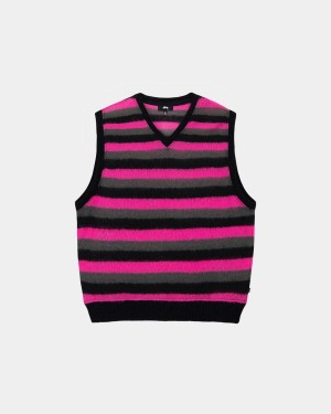 Stussy Striped Vest Pink | Israel-02634