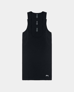 Stussy Tanks Undershirts T-Shirt Black | Israel-71804