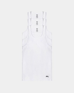 Stussy Tanks Undershirts T-Shirt White | Israel-15830