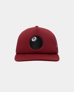 Stussy Trucker 8 Ball Snapback Caps Red | Israel-40362